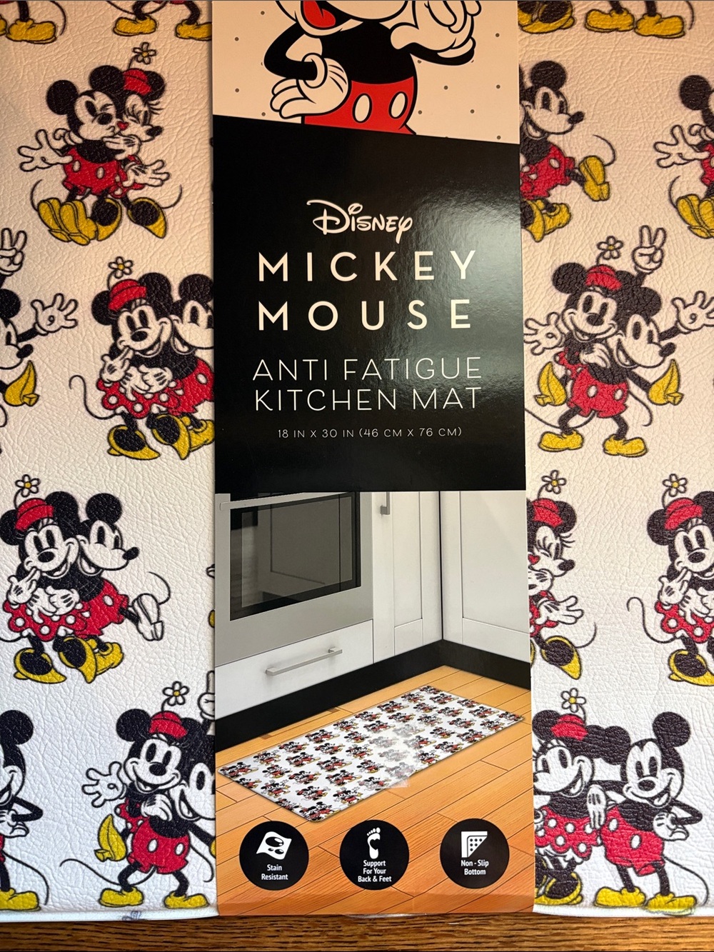 Disney Mickey & Minnie Print anti fatigue Kitchen Mat - 18x30 inches - Picture 2 of 8